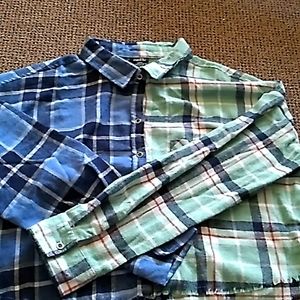 Blue and green crop top